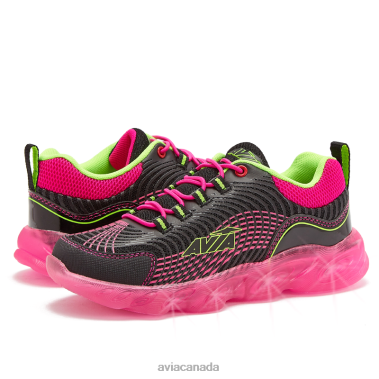 Avi-Ignite Girl Avia Black/Dark Pink 0LZJN102 Light Up Sneakers