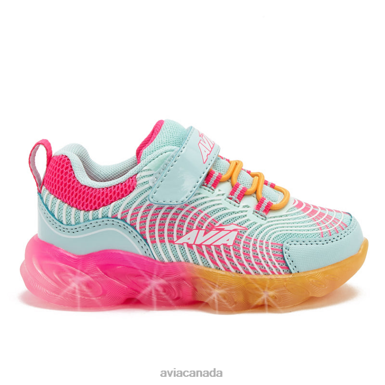 Toddler Avi-Ignite Girl Avia Light Blue/Orange 0LZJN106 Light Up Sneakers