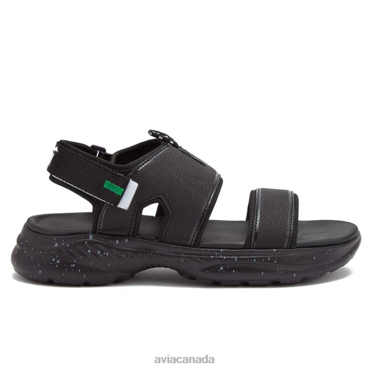 Avi-Atlantic Sandals Men Avia Black/White Trim/Light Green 0LZJN77 Casual Sandals
