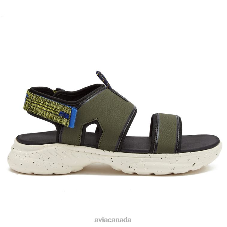 Avi-Atlantic Sandals Men Avia Dark Green/Black/Yellow 0LZJN78 Casual Sandals