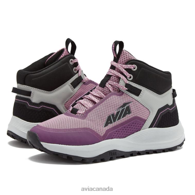 Avi-Grit Women Avia Black/Dark Purple/Silver Grey 0LZJN1 Hiking