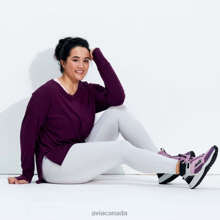 Avi-Grit Women Avia Black/Dark Purple/Silver Grey 0LZJN1 Hiking