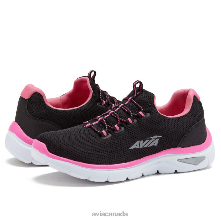 Avi-Junction Women Avia Black/Dark Pink/Silver Grey 0LZJN20 Sneakers