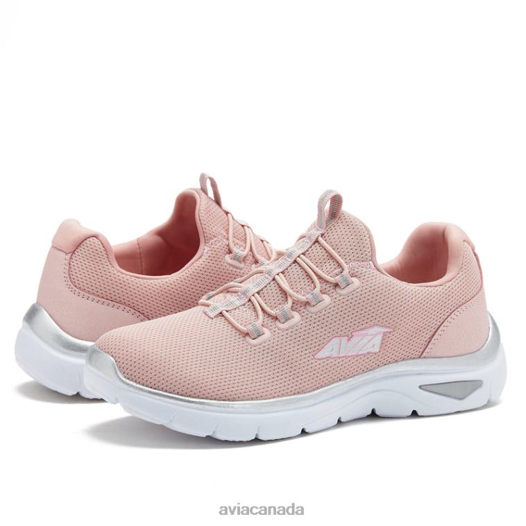 Avi-Junction Women Avia Light Pink/Silver Grey/White 0LZJN19 Sneakers
