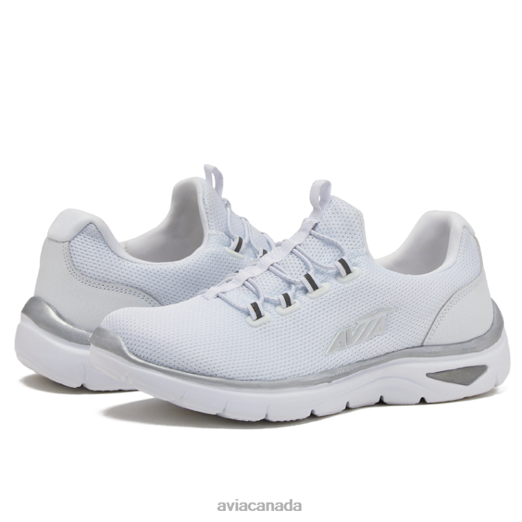Avi-Junction Women Avia White/Silver Grey/Light Purple 0LZJN21 Sneakers