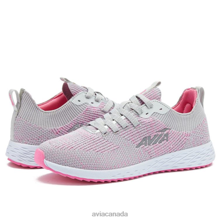 Avi-Helix Women Avia Silver Grey/Dark Pink 0LZJN29 Trail & Walking